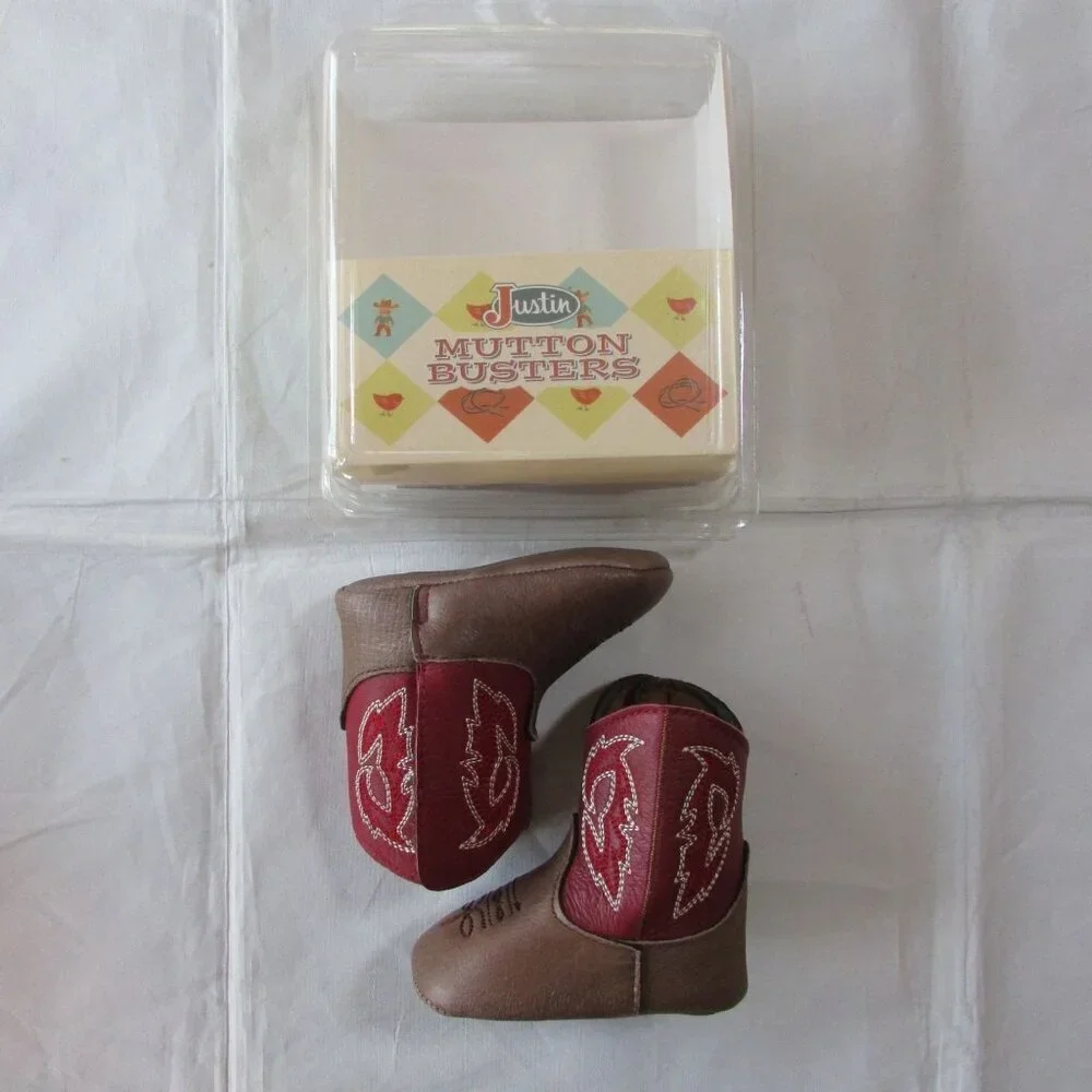 Justin Mutton Busters Canter Infant Western Boots Red Cognac MB2514